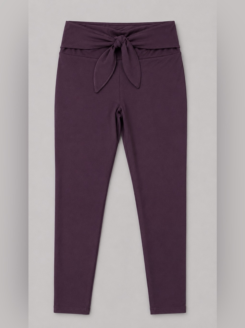 NWT Material Girl Active High Waist Tie-Front Plum Stretch Leggings Size Large